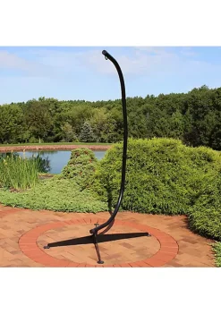 Coupon ❤️ Powder-Coated Steel Hammock Chair C-Stand - Black - 84 in by Sunnydaze Decor 🔥 -Sunnydaze Decor Shop Belk 6805