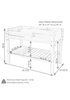 Top 10 ✨ Wooden Raised Garden Bed Planter Box with Shelf - 42 in by Sunnydaze Decor ⌛ -Sunnydaze Decor Shop Belk 6821