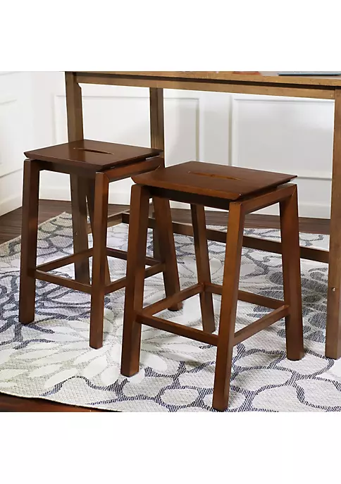 Brand new ๐ฅฐ Modern Wooden Counter-Height Stools - Dark Walnut - Set of 2 by Sunnydaze Decor ๐ 3 Brand new ๐ฅฐ Modern Wooden Counter-Height Stools - Dark Walnut - Set of 2 by Sunnydaze Decor ๐