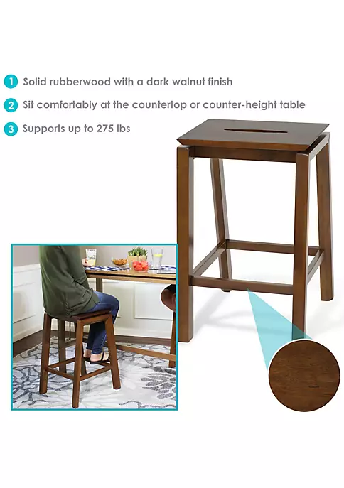 Brand new ๐ฅฐ Modern Wooden Counter-Height Stools - Dark Walnut - Set of 2 by Sunnydaze Decor ๐ 6 Brand new ๐ฅฐ Modern Wooden Counter-Height Stools - Dark Walnut - Set of 2 by Sunnydaze Decor ๐ - Image 4
