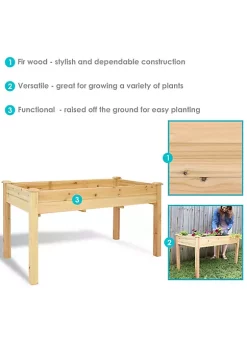 Cheap 👍 Wooden Fir Outdoor Standing Garden Planter - 27.5 in - Natural by Sunnydaze Decor 🔔 -Sunnydaze Decor Shop Belk 6844