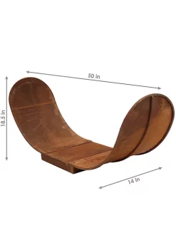 New ✨ 4 ft Curved Rustic Steel Firewood Log Rack - Rust by Sunnydaze Decor 🥰 -Sunnydaze Decor Shop Belk 6857