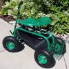 New 🔔 Steel Rolling Garden Cart with Extended Swivel/Basket - Green by Sunnydaze Decor ⭐ -Sunnydaze Decor Shop Belk 6883