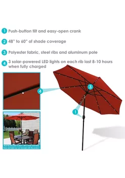 New ✨ 9 ft Solar Aluminum Patio Umbrella with Tilt and Crank - Orange by Sunnydaze Decor 🎉 -Sunnydaze Decor Shop Belk 6896