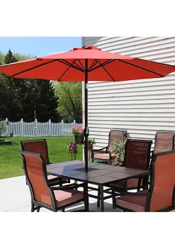 New ✨ 9 ft Solar Aluminum Patio Umbrella with Tilt and Crank - Orange by Sunnydaze Decor 🎉 -Sunnydaze Decor Shop Belk 6898