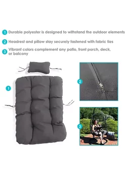 Deals ✨ Julia Egg Chair Replacement Seat and Headrest Cushions - Gray by Sunnydaze Decor 💯 -Sunnydaze Decor Shop Belk 6910