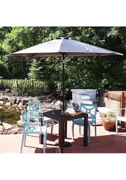 Deals 🧨 9 ft Solar Aluminum Patio Umbrella with Tilt and Crank - Gray by Sunnydaze Decor 😍 -Sunnydaze Decor Shop Belk 6917