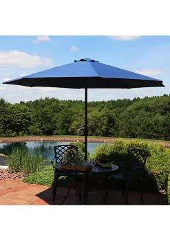 Best Pirce 😉 9 ft Aluminum Patio Umbrella with Tilt and Crank - Navy Blue by Sunnydaze Decor 💯