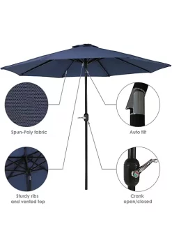 Best Pirce 😉 9 ft Aluminum Patio Umbrella with Tilt and Crank - Navy Blue by Sunnydaze Decor 💯 -Sunnydaze Decor Shop Belk 6921