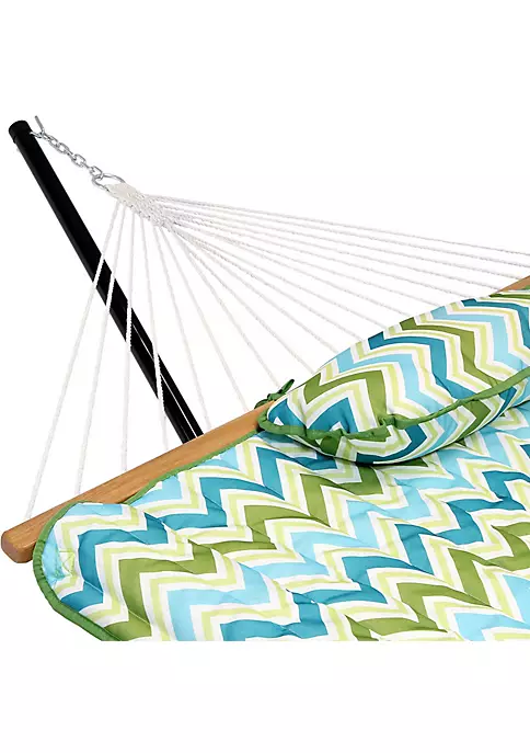 Cheapest 😍 Large Rope Hammock with Steel Stand and Pad/Pillow - Blue/Green by Sunnydaze Decor 🎁 5 Cheapest 😍 Large Rope Hammock with Steel Stand and Pad/Pillow - Blue/Green by Sunnydaze Decor 🎁 - Image 3