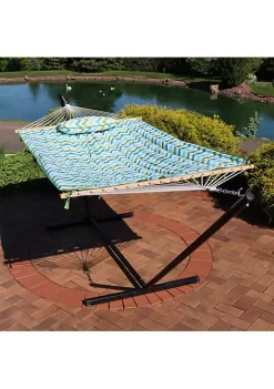 Cheapest 😍 Large Rope Hammock with Steel Stand and Pad/Pillow - Blue/Green by Sunnydaze Decor 🎁 11 Cheapest 😍 Large Rope Hammock with Steel Stand and Pad/Pillow - Blue/Green by Sunnydaze Decor 🎁 -Sunnydaze Decor Shop Belk 6938
