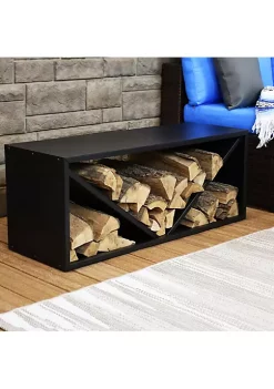 Brand new 🔔 41 in Triple Triangle Steel Firewood Log Rack - Black by Sunnydaze Decor ✨ -Sunnydaze Decor Shop Belk 6954