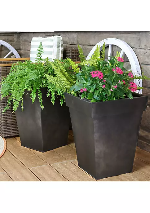 Cheap ๐ฅฐ Galvanized Steel Modern Square Planter - Charcoal - Set of 2 by Sunnydaze Decor ๐ 3 Cheap ๐ฅฐ Galvanized Steel Modern Square Planter - Charcoal - Set of 2 by Sunnydaze Decor ๐