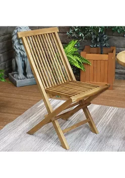 Buy 🛒 Hyannis Solid Teak Wood Folding Slat-Back Patio Chair by Sunnydaze Decor 🛒 -Sunnydaze Decor Shop Belk 6964