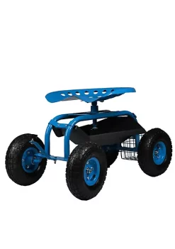 Deals 🛒 Steel Rolling Garden Cart with Swivel Steering/Basket - Blue by Sunnydaze Decor 🎁 -Sunnydaze Decor Shop Belk 6976