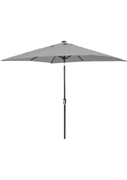 Coupon ⌛ 8.75 ft Solar Rectangle Patio Umbrella with Tilt - Gray by Sunnydaze Decor ❤️ -Sunnydaze Decor Shop Belk 6991