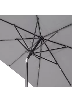 Coupon ⌛ 8.75 ft Solar Rectangle Patio Umbrella with Tilt - Gray by Sunnydaze Decor ❤️ -Sunnydaze Decor Shop Belk 6992