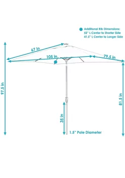 Coupon ⌛ 8.75 ft Solar Rectangle Patio Umbrella with Tilt - Gray by Sunnydaze Decor ❤️ -Sunnydaze Decor Shop Belk 6994