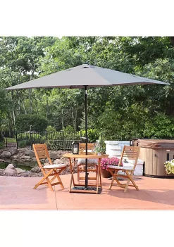 Coupon ⌛ 8.75 ft Solar Rectangle Patio Umbrella with Tilt - Gray by Sunnydaze Decor ❤️ -Sunnydaze Decor Shop Belk 6995