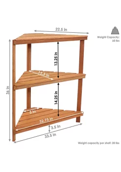 Top 10 😉 Meranti Wood/Teak Oil Finish 3-Tier Corner Plant Stand - 36 in by Sunnydaze Decor 👏 -Sunnydaze Decor Shop Belk 7076