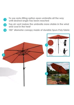 Best deal ⭐ Sunnydaze Aluminum Patio Umbrella - Fade Resistant with Auto-Tilt - Rust Orange - 9-Foot by Sunnydaze Decor 🛒 -Sunnydaze Decor Shop Belk 7115