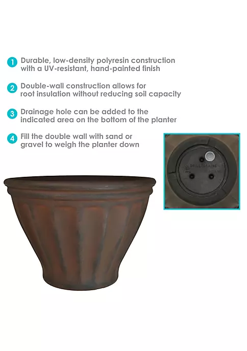 Cheapest ๐ 20 in Charlotte Dual-Wall Polyresin Planter - Rust - Set of 4 by Sunnydaze Decor โ๏ธ 6 Cheapest ๐ 20 in Charlotte Dual-Wall Polyresin Planter - Rust - Set of 4 by Sunnydaze Decor โ๏ธ - Image 4