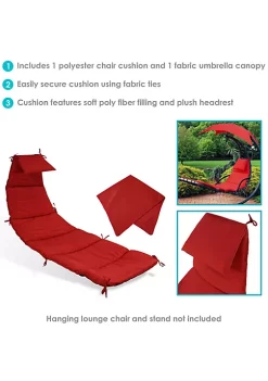 Promo 🤩 Outdoor Hanging Lounger Replacement Cushion and Umbrella - Red by Sunnydaze Decor 🔔 -Sunnydaze Decor Shop Belk 7126