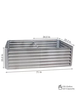 Best Sale 👍 Galvalume Steel Rectangle Raised Garden Bed - Silver - 71 in by Sunnydaze Decor 🥰 -Sunnydaze Decor Shop Belk 7133