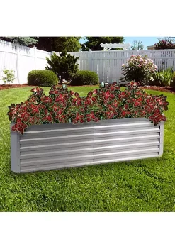 Best Sale 👍 Galvalume Steel Rectangle Raised Garden Bed - Silver - 71 in by Sunnydaze Decor 🥰 -Sunnydaze Decor Shop Belk 7134
