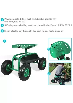 Coupon ๐ Steel Rolling Garden Cart with Swivel Steering/Tray - Green by Sunnydaze Decor โค๏ธ 10 Coupon ๐ Steel Rolling Garden Cart with Swivel Steering/Tray - Green by Sunnydaze Decor โค๏ธ -Sunnydaze Decor Shop Belk 7160