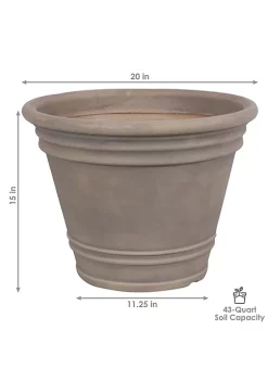 Cheap 🤩 20 in Franklin Dual-Wall Polyresin Planter - Beige - Set of 2 by Sunnydaze Decor 💯 -Sunnydaze Decor Shop Belk 7166