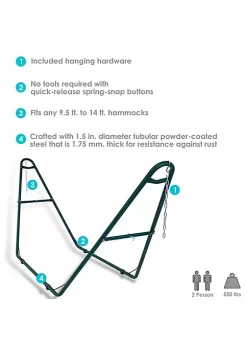 Cheapest 🔔 Powder-Coated Steel Universal Hammock Stand - Green - 124 in by Sunnydaze Decor ⌛ -Sunnydaze Decor Shop Belk 717