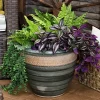 Hot Sale 😍 Purlieu Ceramic Planter - 15" - Tempest by Sunnydaze Decor 🤩 -Sunnydaze Decor Shop Belk 7182