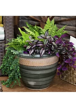Hot Sale 😍 Purlieu Ceramic Planter - 15" - Tempest by Sunnydaze Decor 🤩 -Sunnydaze Decor Shop Belk 7187