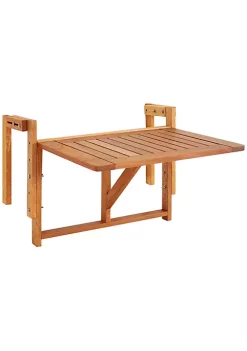 Hot Sale 🧨 Meranti Folding Balcony Railing Table by Sunnydaze Decor ⌛