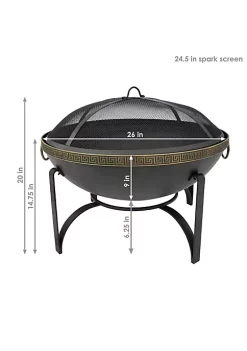 Discount ❤️ 26 in Contemporary Steel Fire Bowl with Handles and Spark Screen by Sunnydaze Decor 🥰 -Sunnydaze Decor Shop Belk 7207