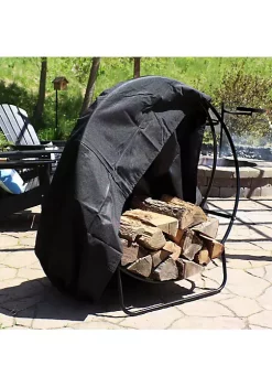 Brand new ⌛ 48 in Powder-Coated Steel Firewood Log Hoop Rack with Black Cover by Sunnydaze Decor 🌟 -Sunnydaze Decor Shop Belk 7228