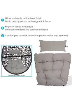 Best Pirce 👍 Caroline Egg Chair Replacement Seat and Headrest Cushions - Gray by Sunnydaze Decor 👍 -Sunnydaze Decor Shop Belk 7244