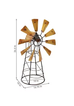 Hot Sale 🤩 Sunnydaze Golden Farmhouse Windmill Metal Statue by Sunnydaze Decor 🤩 -Sunnydaze Decor Shop Belk 7263