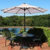 New ⌛ 9 ft Solar Patio Umbrella with Lights, Tilt, and Crank - Beige by Sunnydaze Decor ✨ -Sunnydaze Decor Shop Belk 7265