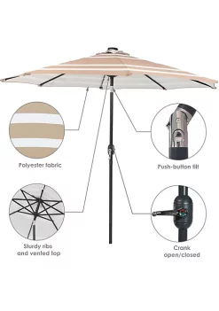 New ⌛ 9 ft Solar Patio Umbrella with Lights, Tilt, and Crank - Beige by Sunnydaze Decor ✨ 11 New ⌛ 9 ft Solar Patio Umbrella with Lights, Tilt, and Crank - Beige by Sunnydaze Decor ✨ -Sunnydaze Decor Shop Belk 7268