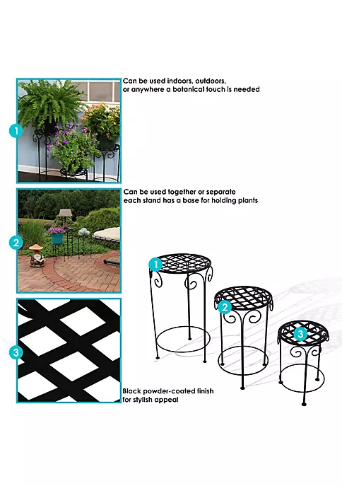 Budget ๐ฅฐ Black Iron 14 in, 19 in, 24 in Plant Stand with Scroll Design by Sunnydaze Decor ๐ฅฐ 6 Budget ๐ฅฐ Black Iron 14 in, 19 in, 24 in Plant Stand with Scroll Design by Sunnydaze Decor ๐ฅฐ - Image 4