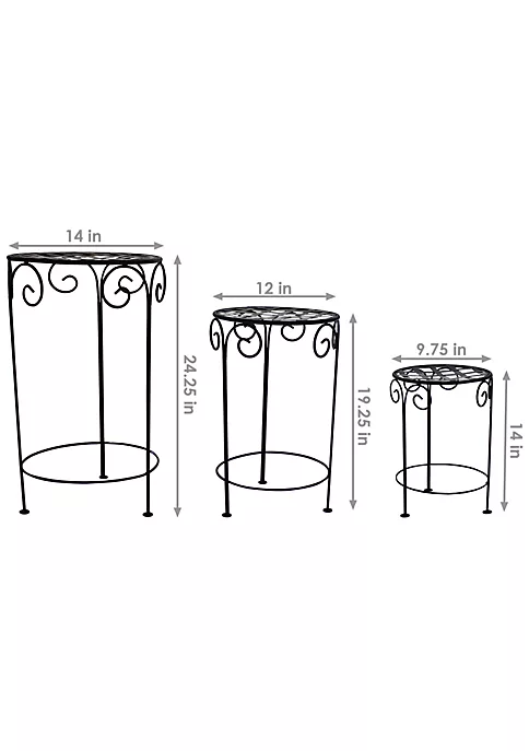 Budget ๐ฅฐ Black Iron 14 in, 19 in, 24 in Plant Stand with Scroll Design by Sunnydaze Decor ๐ฅฐ 7 Budget ๐ฅฐ Black Iron 14 in, 19 in, 24 in Plant Stand with Scroll Design by Sunnydaze Decor ๐ฅฐ - Image 5