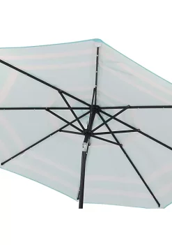 Wholesale 🥰 9 ft Solar Patio Umbrella with Lights, Tilt, and Crank - Teal by Sunnydaze Decor ❤️ -Sunnydaze Decor Shop Belk 7284