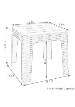 Budget 🛒 18.5 in Plastic Square Patio Side Table - Gray - Set of 4 by Sunnydaze Decor 🔔 -Sunnydaze Decor Shop Belk 7298