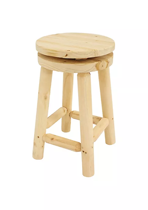 Hot Sale ๐ Rustic Unfinished Fir Wood Indoor Swivel Counter-Height Stool by Sunnydaze Decor ๐ 4 Hot Sale ๐ Rustic Unfinished Fir Wood Indoor Swivel Counter-Height Stool by Sunnydaze Decor ๐ - Image 2