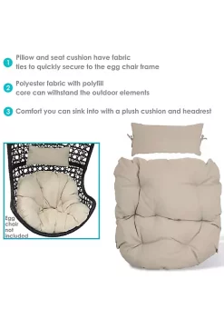 Flash Sale ✨ Cordelia Egg Chair Replacement Seat and Headrest Cushions - Beige by Sunnydaze Decor 👏 -Sunnydaze Decor Shop Belk 7319