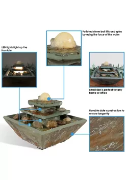 Outlet 🎉 Ascending Slate Indoor Water Fountain with LED Light - 8 in by Sunnydaze Decor 👍 -Sunnydaze Decor Shop Belk 7341