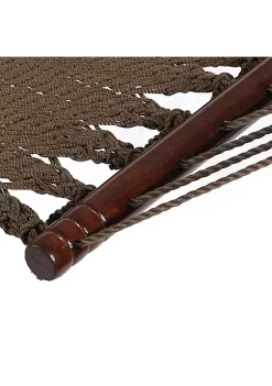 Discount ⌛ 2-Person Polyester Rope Hammock with Spreader Bars - Mocha by Sunnydaze Decor 👏 -Sunnydaze Decor Shop Belk 7346
