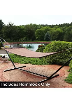 Discount ⌛ 2-Person Polyester Rope Hammock with Spreader Bars - Mocha by Sunnydaze Decor 👏 -Sunnydaze Decor Shop Belk 7347